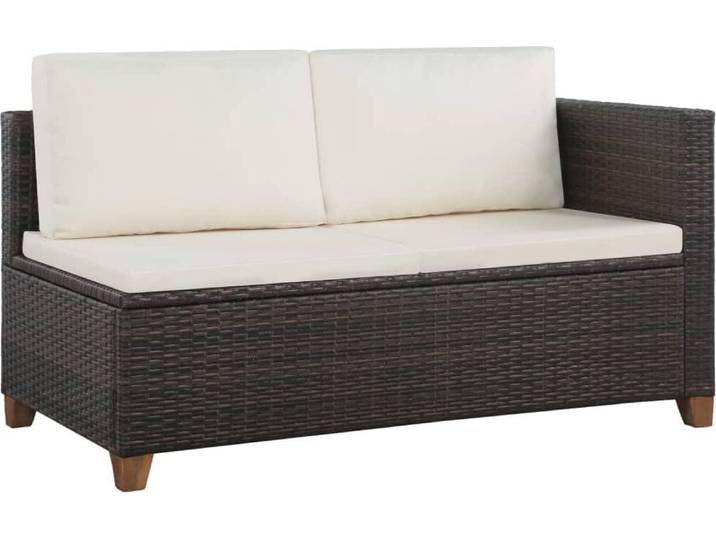 vidaXL 4-tlg. Garten-Lounge-Set mit Kissen Poly-Rattan Braun