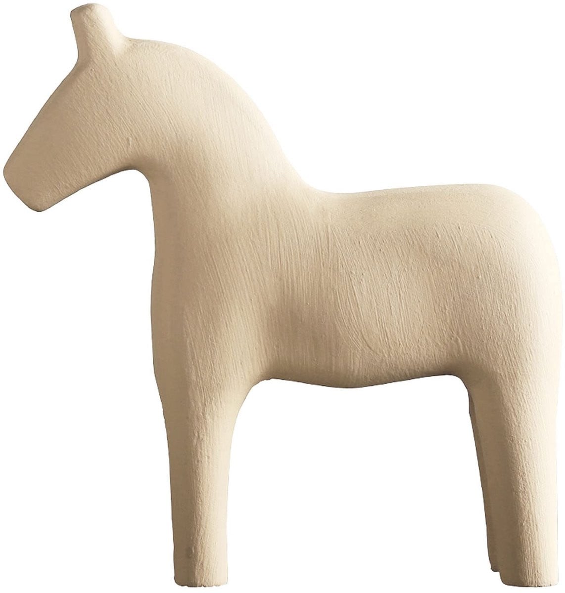 Allecto Houten paard beeldje - Handgeschilderd ornament - Beige