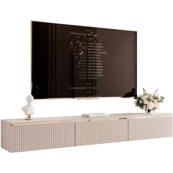 HÄNGENDER TV-Schrank SELIA 200 cm, geriffelt, Kaschmir mit goldener Zierleiste
