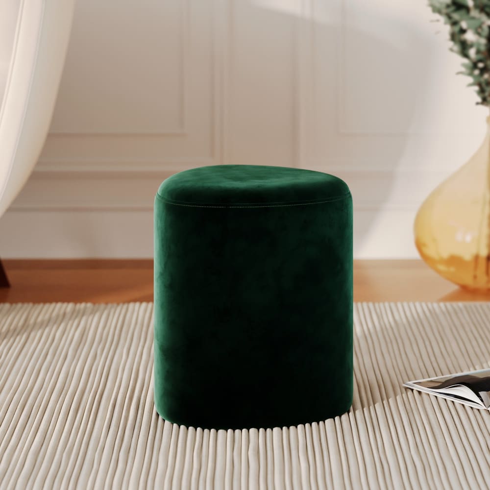 Maison Pavane Pouf triangular de terciopelo verde