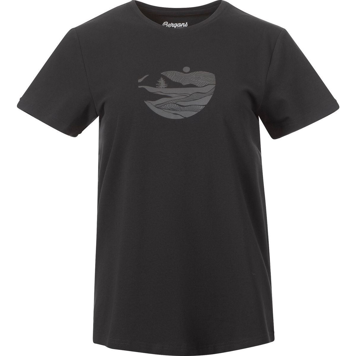 Bergans Nordmarka Organic Cotton Print Tee Women dark shadow grey/dark shadow grey sunset (25618) S 249881-3253-25618-S