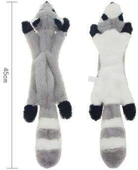 Uplifted Finds Simulated Animal No Stuffing Dog Toy Durable Plush Squeaky Pet Chew raccoon