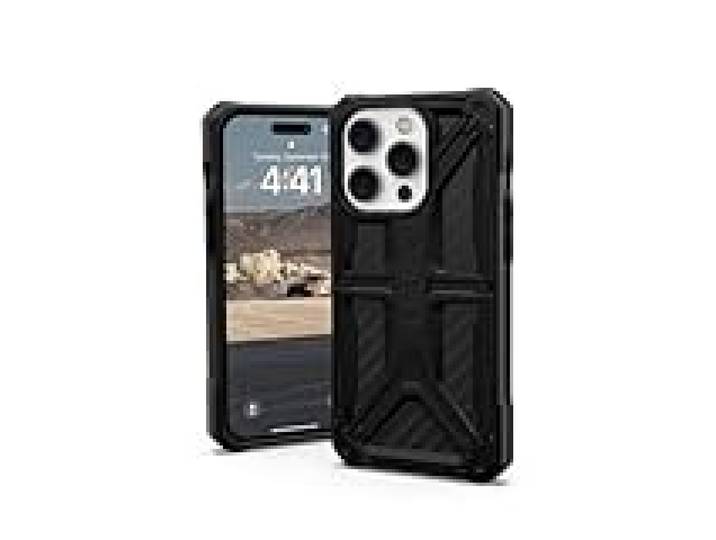 Urban Armor Gear UAG Monarch Housse de Protection Compatible Apple iPhone 14 Pro [Compatible Wireless Charging, Protection 5 Couches Conforme aux Normes Militaires, Bord surélevé] Noir/Carbone