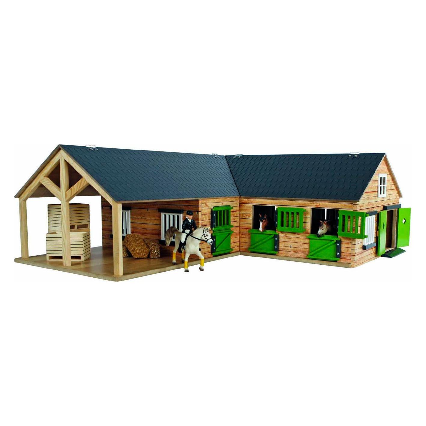 Kids Globe Farming Horse Eckstall mit 3 Boxen und Abstellraum 1:25 (610211)