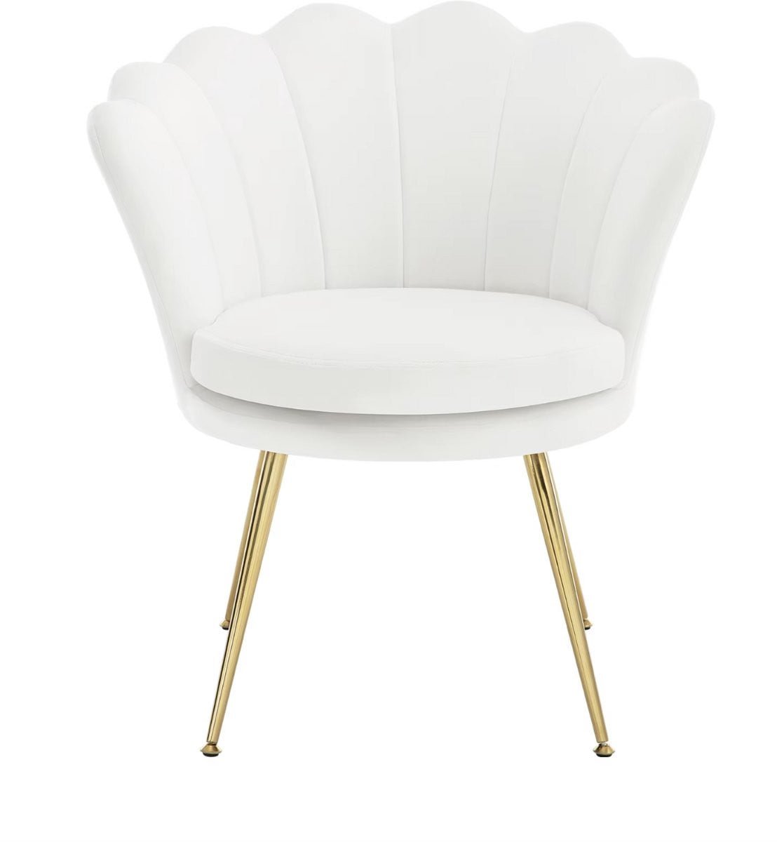 Varnox Fluwelen Stoel - Wit met Goud - Moderne Lounge Fauteuil