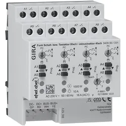 Gira Funk Schalt-/Jalousieaktor REG 8f 4f 543500