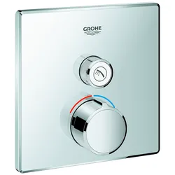 Unterputzmischer SmartControl 29147, mit einem Absperrventil, Fertigmontageset für Rapido SmartBox, Wandrosette eckig