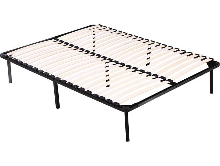 Cadre à lattes + pieds pour matelas de 160 x 200 cm - 20 lattes