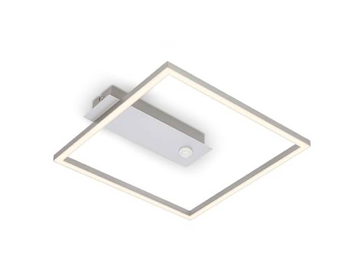 BRILONER - Plafonnier LED Frame\, plafonnier LED blanc chaud\, lampe avec détecteur\, lampe de salon\, lampe de chambre à coucher\, 320x300x50 mm (LxlxH)\, couleur aluminium