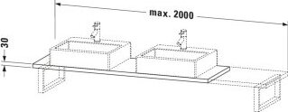 Duravit LC105C05555 LC Kons Cp 8002000x480x30 Ei
