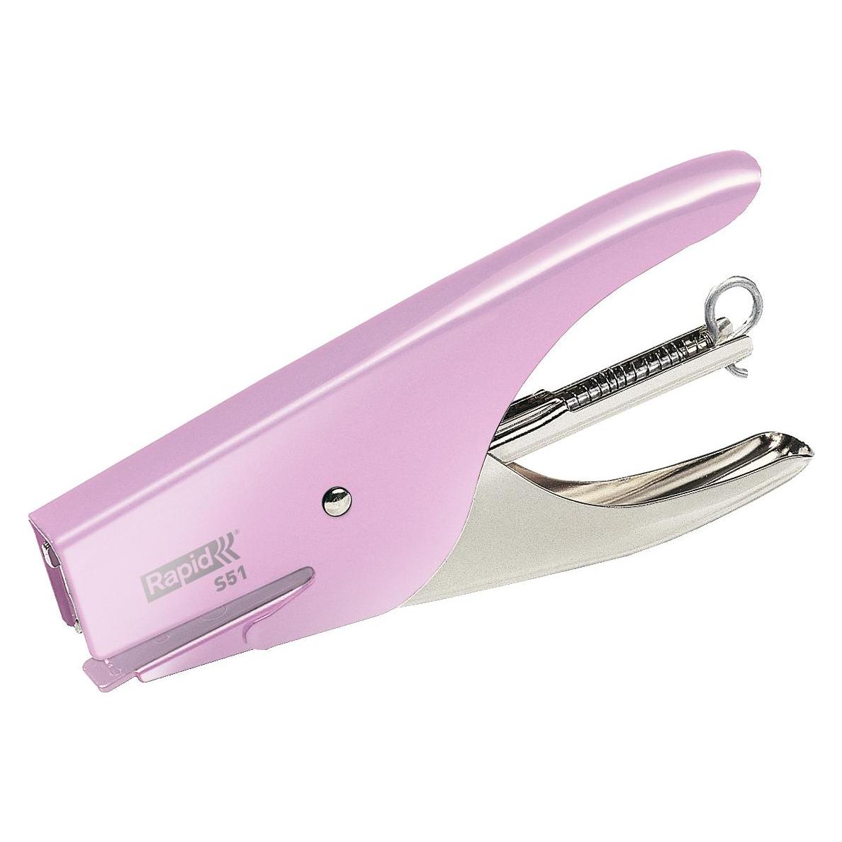 Rapid Retro Classic S51, 15 Blätter, Pink, Edelstahl, Standard-Clinch, 21/4, Metall, 80 g/m² (15 Blätter) (RAP5000509)
