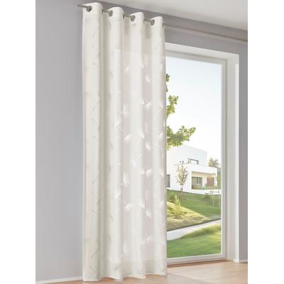 Gardine HEINE HOME Gr. 1, weiß (sanftes weiß), B:135cm H:145cm, Polyester, Viskose, Gardinen, Gardine