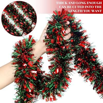 Rare Purchases Colorful Ribbon Garland Ornaments, Christmas Decoration Strips For Tree, Bar, Wedding Party Decoration Supplies 2m 2pcs