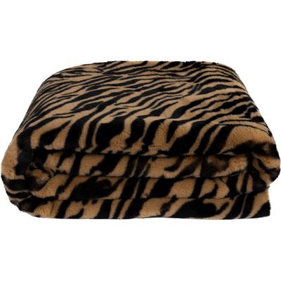 Wohndecke ZOEPPRITZ1828 "Reborn Tiger", braun (caramel), B:140cm L:190cm, Polyester, Wohndecken, Wohndecke, luxeriöse Kunstfelldecke in Tiger Optik