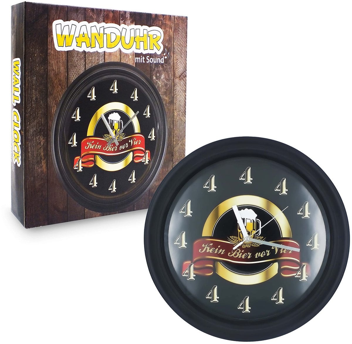 Solidchoice Wandklok met geluid - Diameter: 30 cm