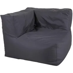 Gartenpouf Galloway Corner aus wetterfestem Olefin-Stoff, modern gepolstert, dunkelgrau, Outdoor