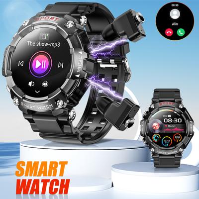 Daily Deals Depot AMOLED Display Smart Watch With In Ear Bluetooth Headset, Heart Rate, Blood Pressure, Oxygen Saturation, HD Audio AMOLED Display Smart Watch With In Ear Bluetooth Headset, Heart Rate, Blood Pressure, Oxygen Saturation, HD Audio