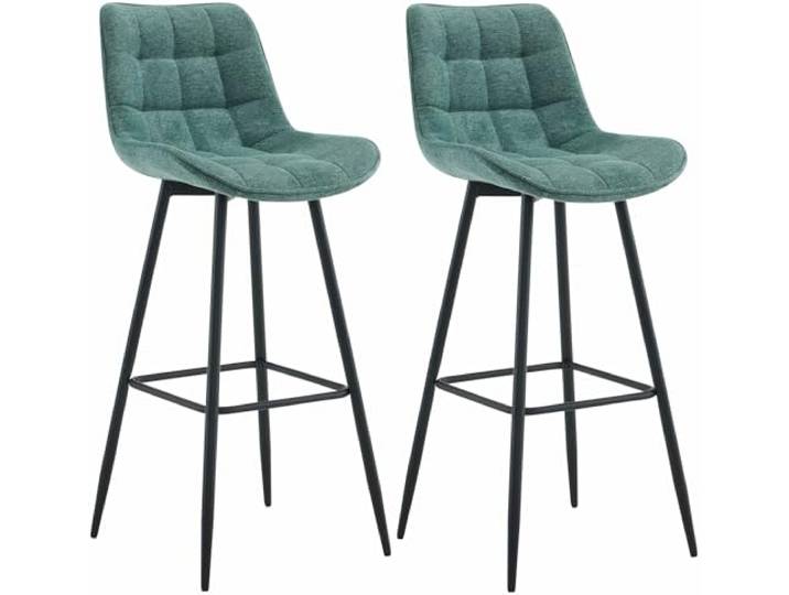 CLP 2er Set Barhocker Dartford I Gepolsterter Barstuhl I Metall-Gestell Farbe grün Material Stoff