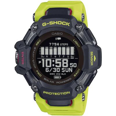 Smartwatch CASIO G-SHOCK "GBD-H2000", bunt (gelb, schwarz, gelb, pink), Smartwatches, Herren, Smartwatch, Solaruhr, Armbanduhr, Herrenuhr, Digitaluhr,Stoppfunktion, Weltzeit