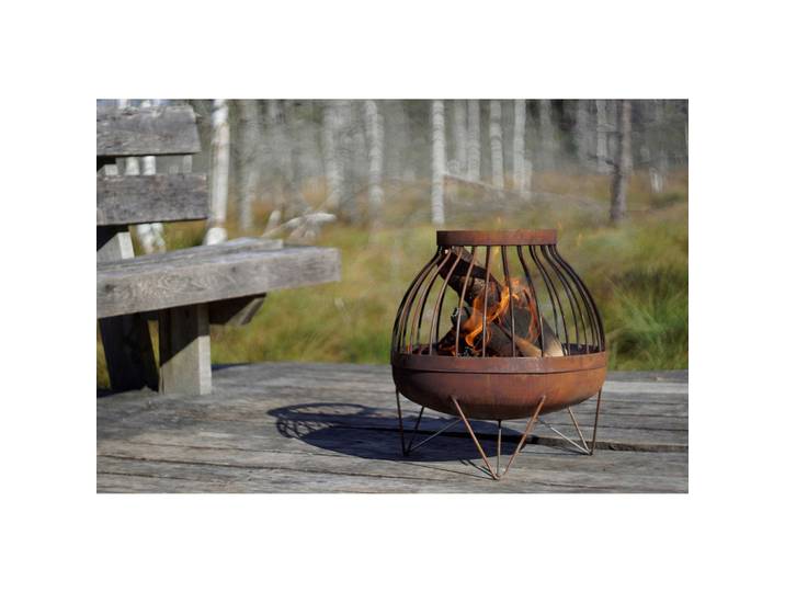 Feuerschale Svenskav Somma 2540, Rostfarben, Metall, 45x42x45 cm, Made in Europe, Handmade in Europe, abnehmbare Standfüße, hitzebeständig, Freizeit & Co, Herbstartikel & Winterartikel