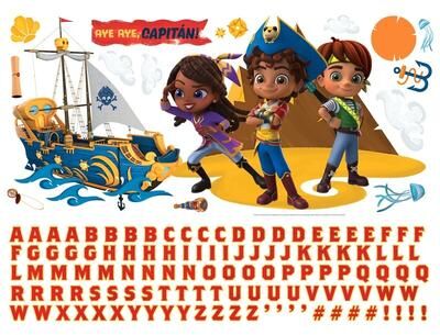 Santiago Of The Seas Giant Peel and Stick Wall Decals With Alphabet by RoomMates