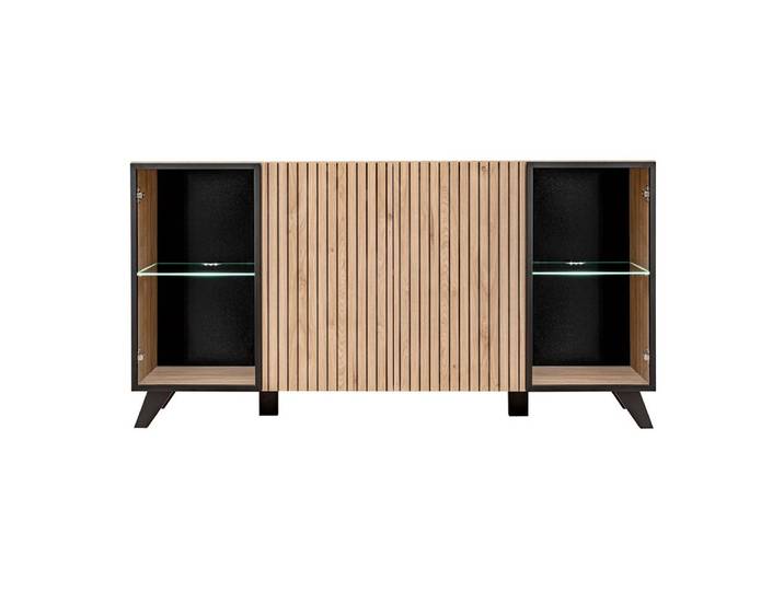 Lomadox Sideboard LATERZA-164, Kommode in Hickory Jackson (Kastanie), inkl. LED-Beleuchtung