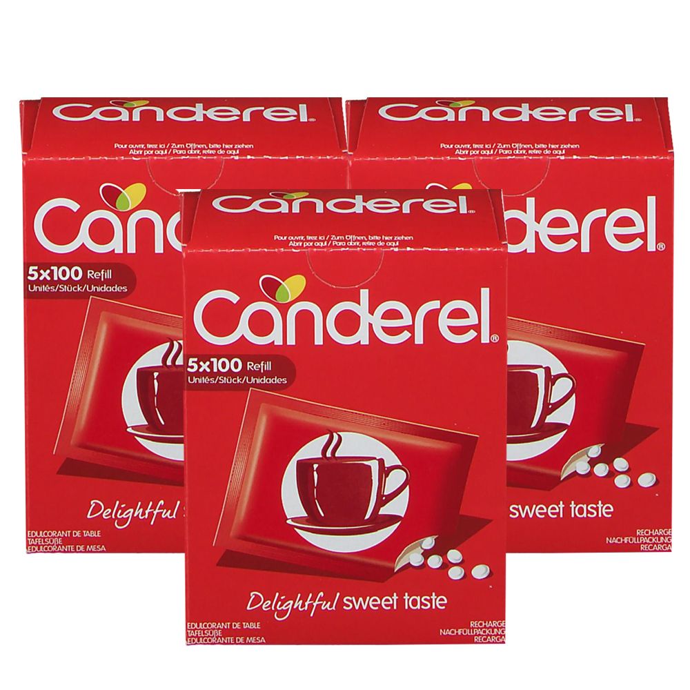3x Canderel Nachfüllpackung Stückchen 3x500 St Beutel