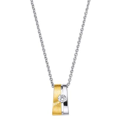 Kette mit Anhänger LADY, gold (bicolor), Halsketten, Damen, Metall