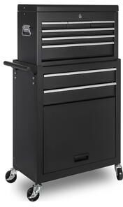 DEVERA 8-Drawer Rolling Tool Storage Cabinet with 2 in 1 Detachable Top Tool Box