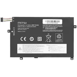 Mitsu LENOVO THINKPAD 3650mAh 10,95V Batterie (3650 mAh), Notebook Akku, Schwarz