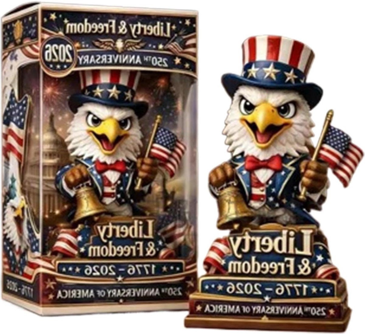 Adelaarsbeeld Decoratie - Patriottisch Beeld - Levensecht Ontwerp - Hoogte: 15,5 cm