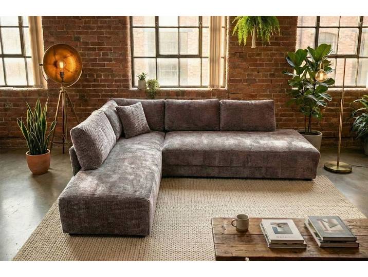 KAWOLA Schlafsofa SADIRA Ecksofa mit Schlaffunktion – Modern & Komfortabel, Eckcouch mit Stoffbezug – Bettsofa – Viel Platz, hoher Wohnkomfort