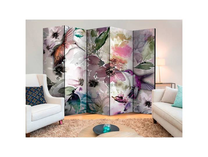 Paravent Nature in Watercolor Polaire Multicolore 225 x 172 x 3cm