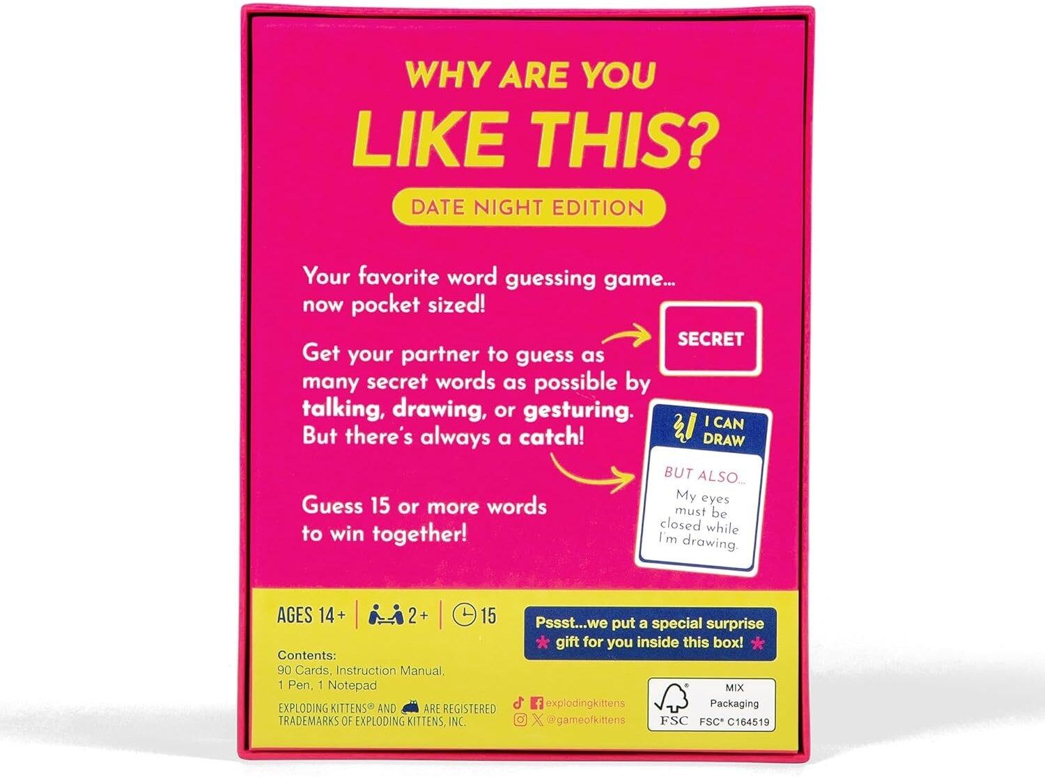 Exploding Kittens Why Are You Like This (Date Mode) Travel-Sized Party Game for Adults by Grab ; Game