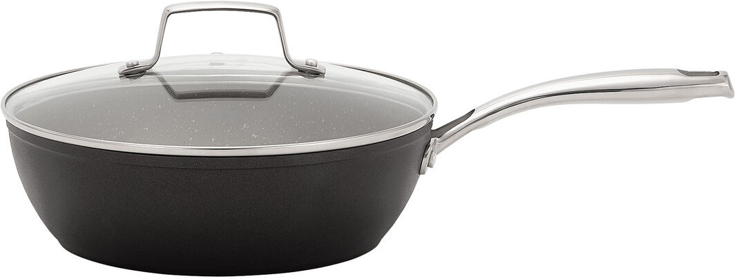 Stellar Rocktanium Aluminum Saute Pan with Lid Black