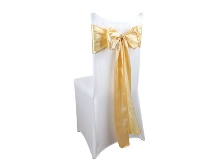 Stuhlschleifen für Hochzeiten 10/50PCS Hochzeit Satin Stuhl Schärpen Einstellung Grün Bögen Bänder for Bankett Party Gang Band Dekor(Champagne,50pcs)