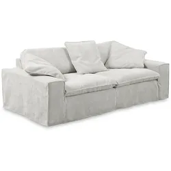 KAWOLA Sofa NETTA 3-Sitzer Bezug abziehbar Cord hellgrau
