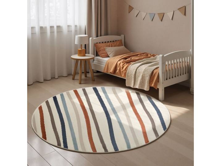 Kinderteppich HANSE HOME Linnea , bunt (creme multifarben), H:10mm Ø:160cm, Polypropylen, Teppiche, Kinderteppich, Pflegeleicht, Weich, Kinderzimmer, Spielteppich, Spielunterlage