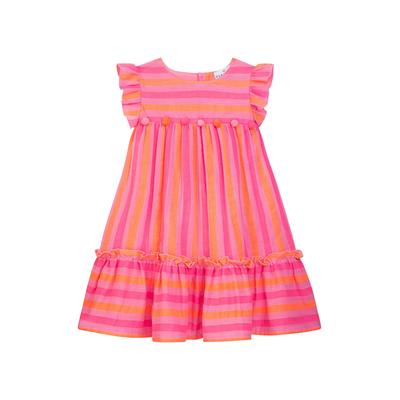 Sommerkleid DANAMADE "DANAMADE Dresses DJENNIE", Mädchen, Gr. 110, bunt (neon pink), 100% Baumwolle, Kleider Sommerkleid