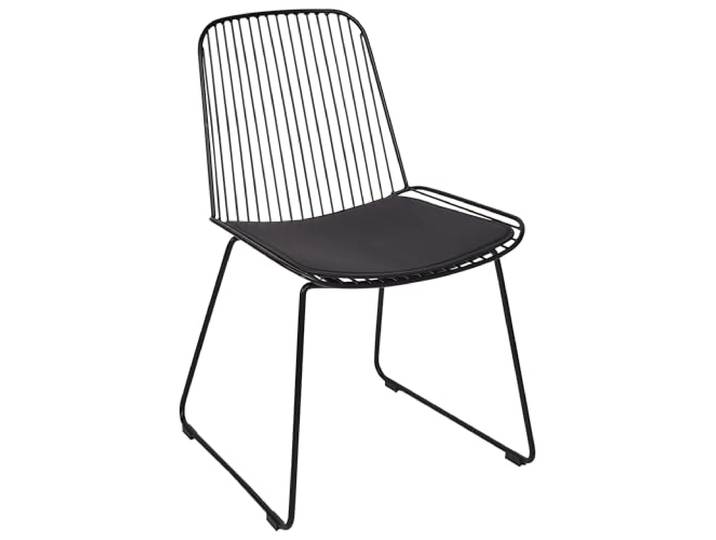 Beliani Metallstuhl 2er Set schwarz aus Stahl mit Kunstleder-Sitz Pensacola