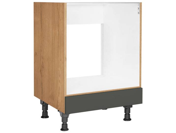 Nobilia Herdumbauschrank Structura, Grün, Eiche, einzeln stellbar, 60.0x87.0x56.0 cm, Blauer Engel, Pefc, Goldenes M, Made in Germany, DGM-Klimapakt, Küchen, Küchenmöbel, Küchenschränke, Geräteumbauschränke