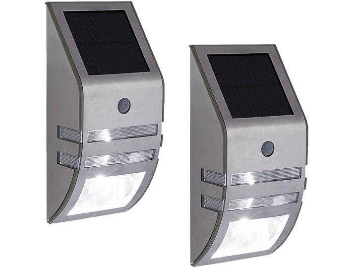 LED Solarleuchte OTTO HOME Leyan, LED-Solar Wandleuchte , silber, B:5cm H:17cm L:8cm, Leuchten, LED Solarleuchte, mit Bewegungsmelder und Montagematerial