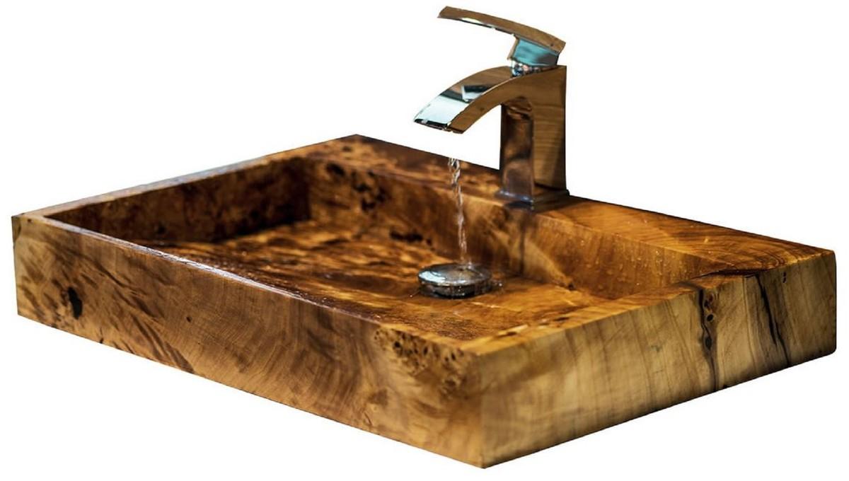 Casa Padrino Luxus Massivholz Waschbecken Braun - Verschiedene Größen