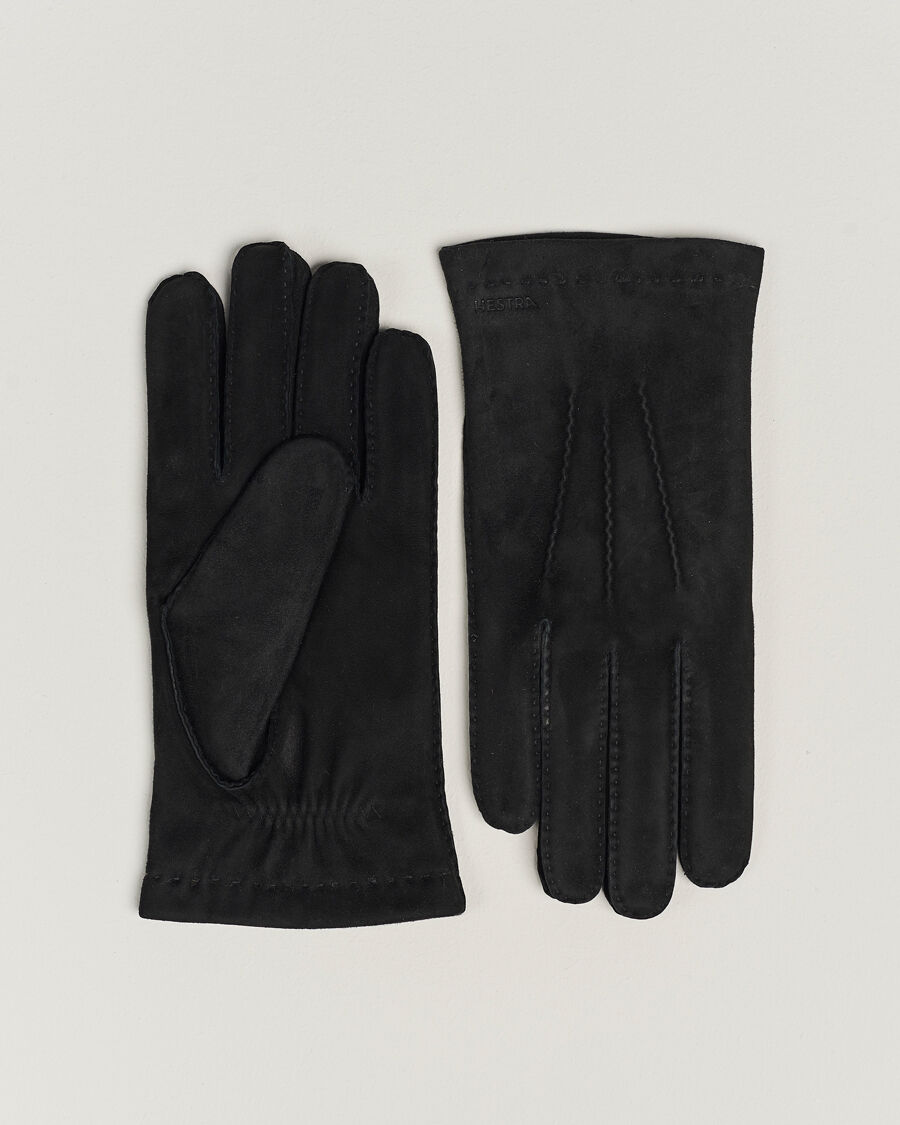 Hestra Arthur Wool Lined Suede Glove Black men 9 Sort