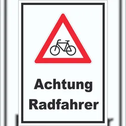 HB-Druck Achtung Radfahrer Fahrräder Aufkleber A1 (594x841mm)