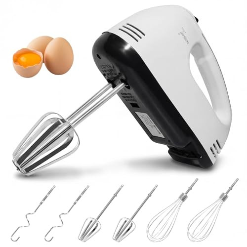 Valyrane Elektrische handmixer met 7 snelheidsstanden en 5 roestvrijstalen accessoires