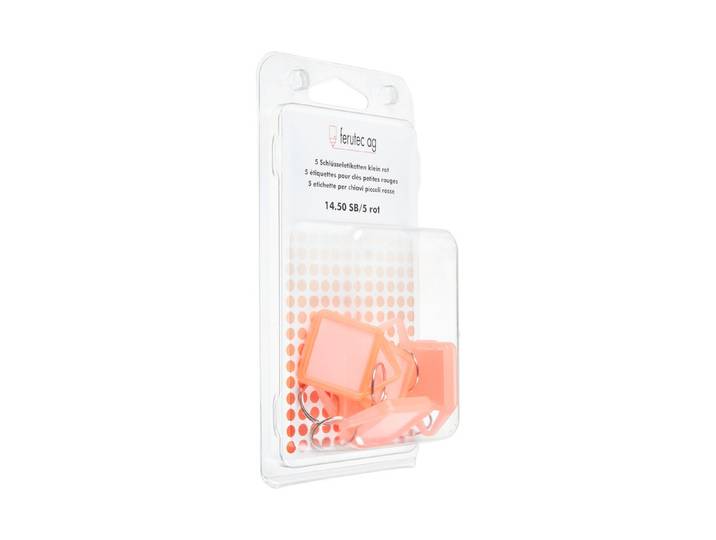 Klapp-Schlüssel-Etiketten Rot 40 × 6 mm 4 Stück