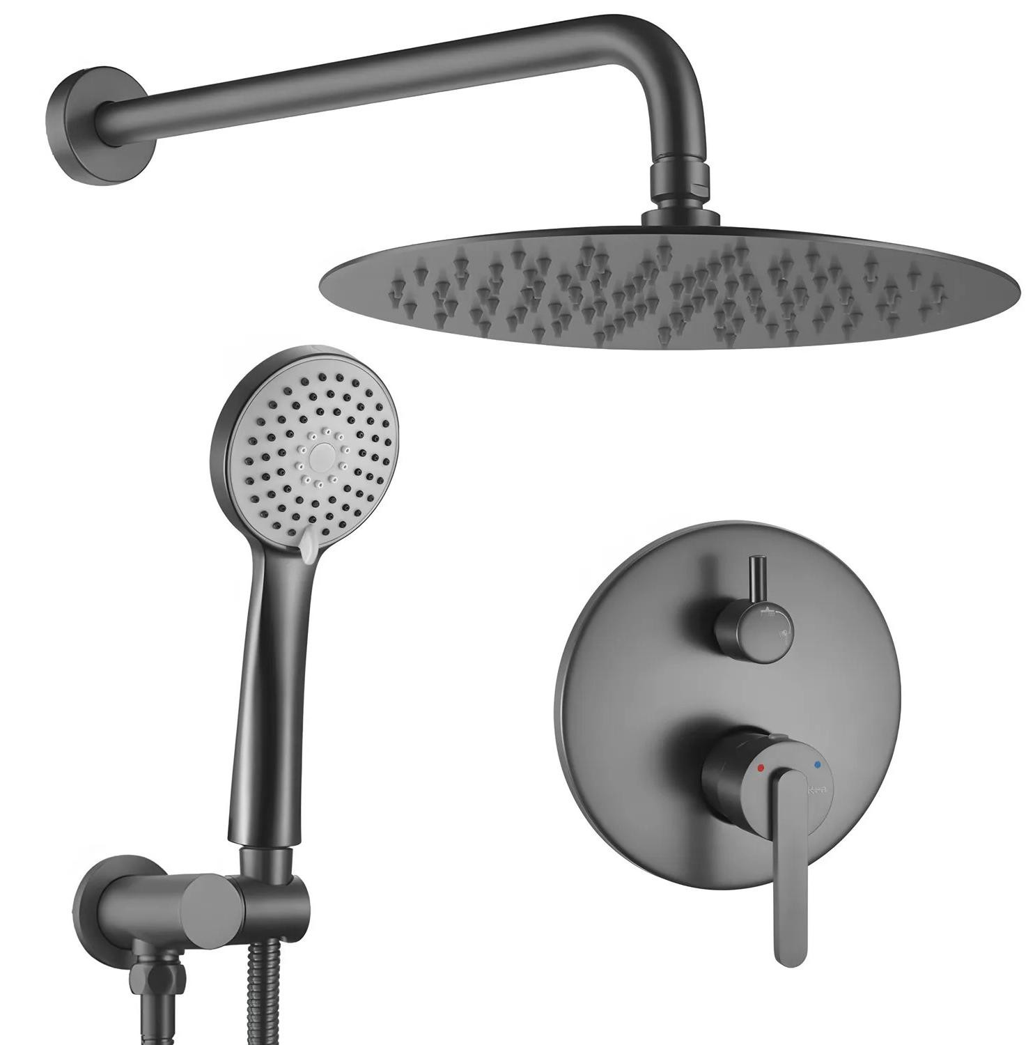 Rea Inbouw Regendoucheset Ontario Gun Grey met Box