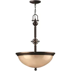 Pendelleuchte Deckenlampe Hängeleuchte Stahl Glas Bronze D 53,3cm Esszimmerlampe