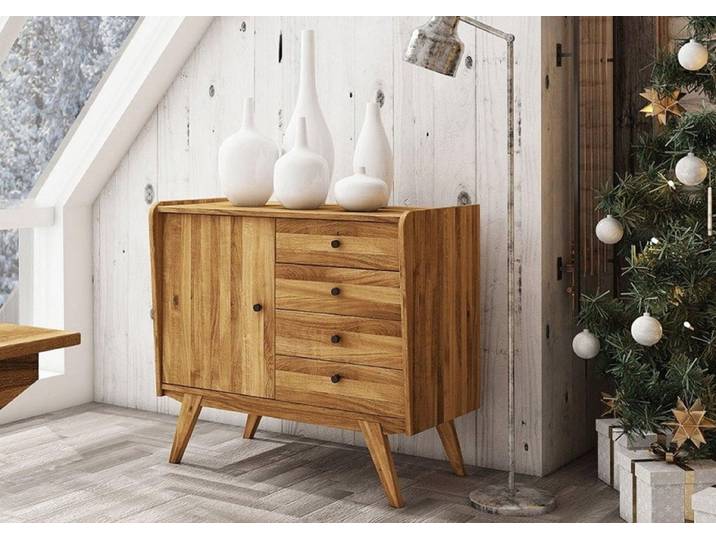 Sideboard 100x88cm 'Villanders' Wildeiche massiv geölt